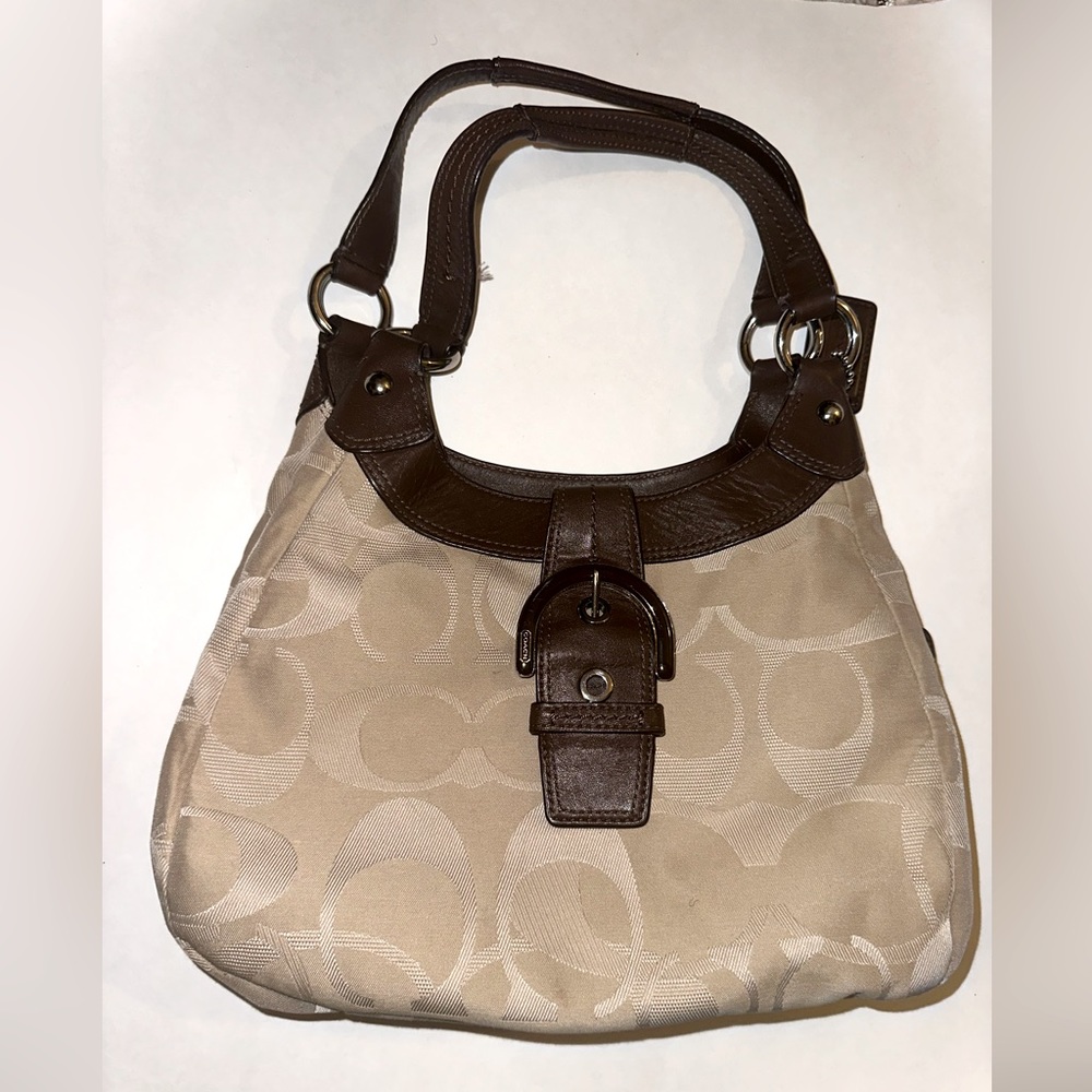 Authentic Coach Tan Logo Bag
